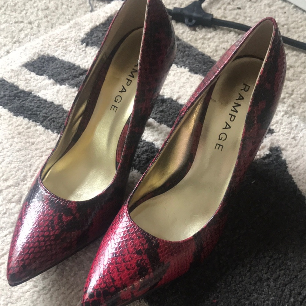 Red Snakeskin Heels
